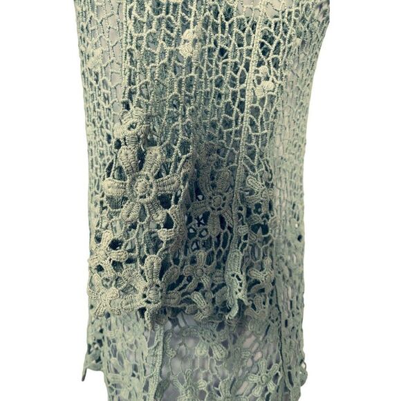 Free People Keep it Simple Lacey Baby Tee Top Seafoam Pullover Cotton Hi-Low XS - Picture 5 of 7